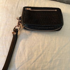 Alexander Wang leather wristlet with rose gold hardware